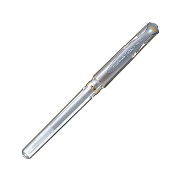 (まとめ) 三菱鉛筆 ゲルインクボールペン ユニボール シグノ 太字 1.0mm 銀 UM153.26 1本 【×100セット】 書き味抜群 滑らかなゲルインクボールペン キャップ式で使いやすさも◎ 三菱鉛筆が贈る、太字1.0mmのシグノペン 銀の輝きが目を引くUM153.26 1本で100回楽しめるお
