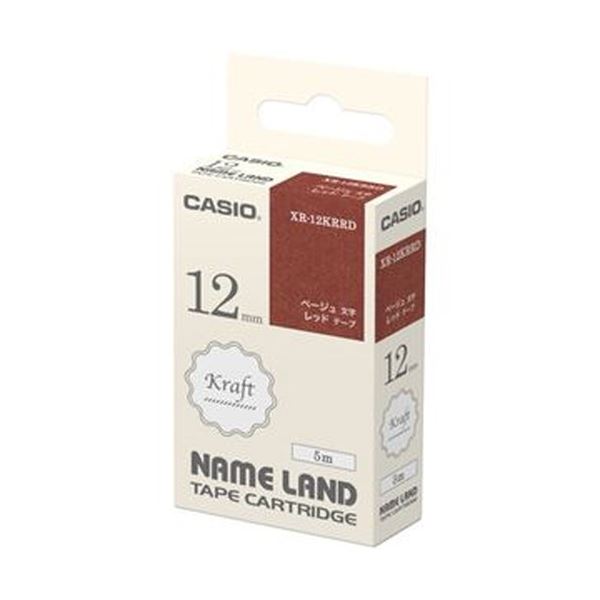 （まとめ）カシオ NAME LAND手工芸品磁気テープ 12mm×5m 赤いこと/ベージュ文字記号 XR-12KRRD 1個【×20仕掛ける】 赤 取り片づける・取り並べるに、個人的特徴をつけ加えるする色つや磁気テープ 名まえ後ばらいも飾り気の無い カシオクラフトテープ 12mm×5m 派手赤いこと/自然的ベージュ XR-12KC 1個【×20仕掛ける】 赤