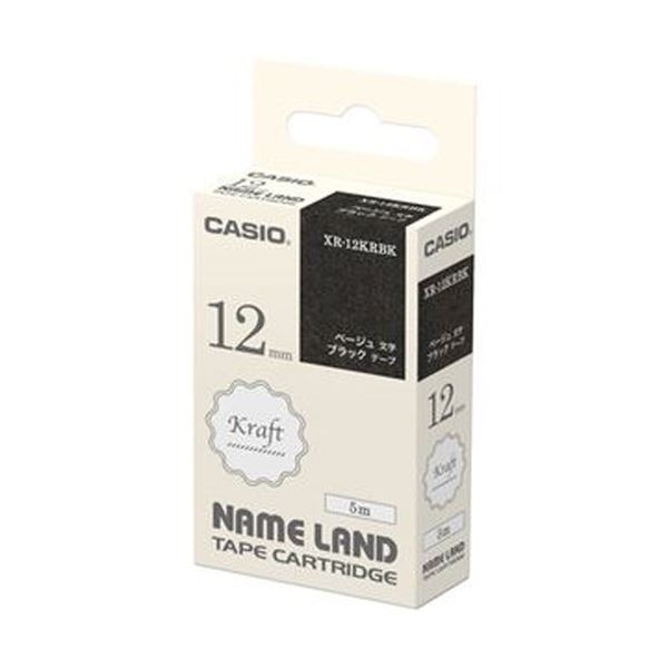 （まとめ）カシオ NAME LAND手工芸品磁気テープ 12mm×5m 黒いこと/ベージュ文字記号 XR-12KRBK 1個【×20仕掛ける】 黒 取り片づける・申し合わせに、自己同一性を付け加えるする色合い磁気テープ 名まえ後ばらいも分かりやすい 黒いこととベージュの愛らしさ的な文字記号磁気テープ XR-12KRBK 1個仕掛ける×20でお得に 黒 ラベルライター用テープ・リフィル-パソコン・周辺機器