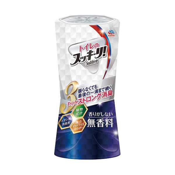 （まとめ）アース製薬 トイレのスッキーリ 無香料 400ml 1個【×10セット】 完璧な消臭芳香を逃さず、最後の一滴まで 驚きのスッキーリ方式でトイレをリフレッシュ 無香料のアース製薬が贈る、400mlの逆さまスッキーリ まとめて10個セットでお得にご提供
