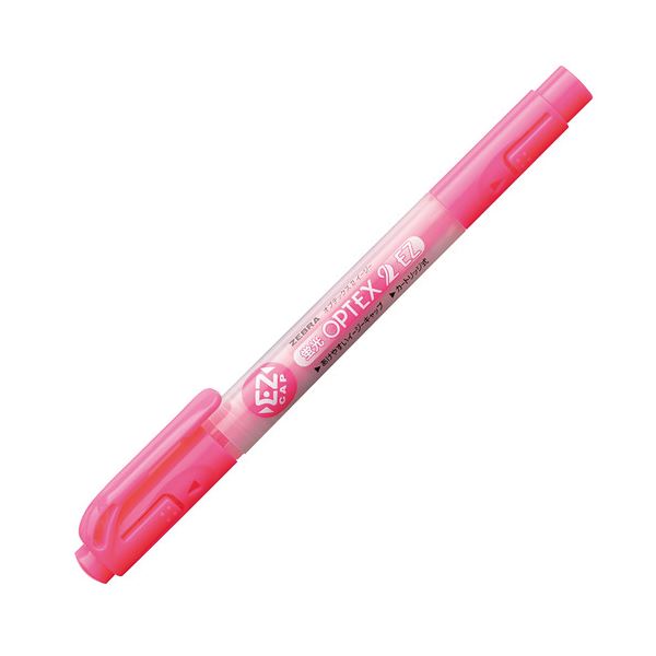 （まとめ）ゼブラ 蛍光オプテックス2 EZ ピンク WKT11-P 1本 【×100セット】 簡単に外せるキャップ ピンクの蛍光オプテックス2で目立つ 詰替えタイプ 100セットでお得