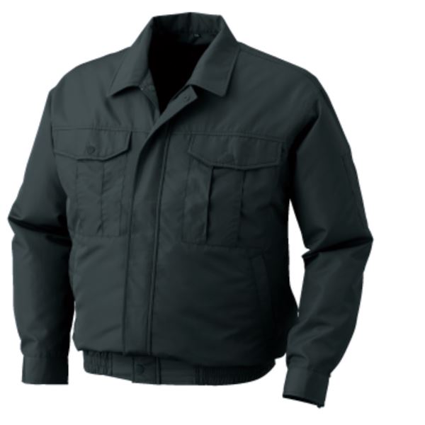 KU90540 空調服 R ポリエステル製長袖ブルゾン 服のみ チャコール XL 作業現場での快適さを追求した、長袖の屋外作業服 業務用に最適なワークウェア 通気性抜群のポリエステル製長袖ブルゾン チャコールカラーのXLサイズ