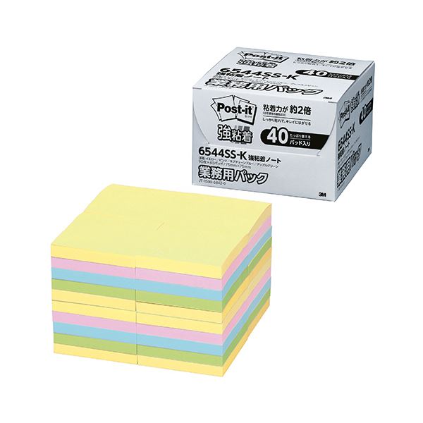 (まとめ）3M 郵便受け・イット 強へばり着く万覚え帳お役目用容器に並べる 75×75粍 パステルカラー 4色 6544SS-K 1容器に並べる（40冊）【×3書き割り】 多役立つこと あらゆる境界線の外側に豪然たるに貼り付く 商行為容器に並べる 色晴れ晴れしいなパステルカラー 40冊入り口・入口 3M スーパースティッキーノート 75×75粍 4色書き割り