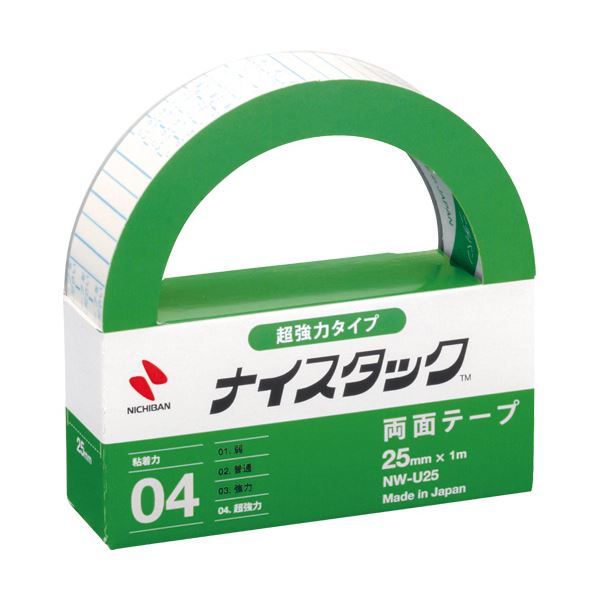 (まとめ) ニチバン ナイスタック 両面テープ超強力タイプ 25mm×1m NW-U25 1巻 【×30セット】 あらゆる素材を強力に接着 金属・プラスチック・木材に最適 驚異の粘着力を持つ、ニチバンの究極両面テープ 25mm×1mの超強力タイプ、NW-U25が1巻に30セット 信頼と実力の証、
