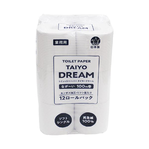 (まとめ) 太洋紙業 トイレットペーパー タイヨードリーム 12ロール 【×5セット】 夢のようなトイレットペーパー、12ロールセット×5 贅沢な柔らかさと長持ちの心地よさをお届けします
