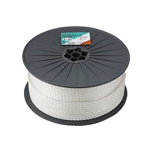 TRUSCO ビニロンロープ 12mm×100m ボビン巻 R-12100 1巻 頑丈で信頼性抜群 12mm×100mの頼れるビニロンロープ、あなたの作業をサポートします 巻き取り式で使いやすく、3つ打タイプで強度も抜群 アウトドアやDIY、荷物の固定に最適です 頼りになるパートナー、R-12100があ