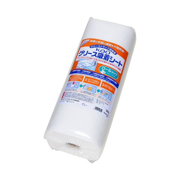 (まとめ）花王 Kaoグリース吸着シート ロールタイプ 1本【×3セット】 グリースを瞬時に吸着 驚異の掃除力 掃除用品の革命 新感覚掃除シート ロールタイプ 1本【×3セット】