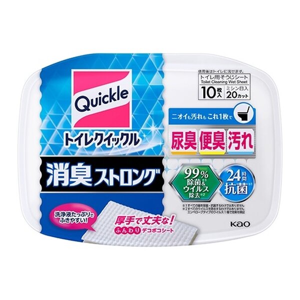 (まとめ）花王 トイレクイックル消臭ストロング本体10枚入【×10セット】 強力な消臭力でトイレをスッキリ 花王のトイレクイックル消臭ストロング本体10枚入りセットが10倍お得