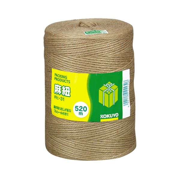 (まとめ) コクヨ 麻紐 520m ホヒ-31 1巻 【×10セット】 包装作業の頼れる相棒 結束用具 麻紐 520m ホヒ-31 1巻【×10セット】 - 作業現場での梱包に欠かせないアイテム 長さ520mの丈夫な麻紐が、しっかりと結束をサポート 信頼の品質で作業効率をアップさせる頼もしい存在