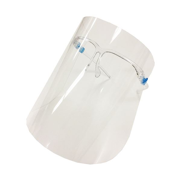 （まとめ）UK・PRODUCTSUK フェイスシールド 専用眼鏡1個+交換用フェイスシールド10枚入 1セット 【×5セット】 耳への負担軽減 飛沫対策に最適な軽量フェイスシールドセット 眼鏡1個＋交換用フェイスシールド10枚入り×5セットでお得