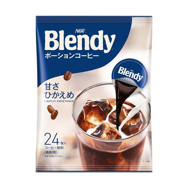（まとめ）味の素AGF ブレンディポーションコーヒー 甘さひかえめ 18g 1袋（24個）【×10セット】 溶かすだけで、冷たい水やミルクが贅沢なポーションに変わる 濃縮コーヒーの魔法の力が詰まった、まろやかな甘さひかえめのブレンディポーション 1袋18g×24個セットで、贅