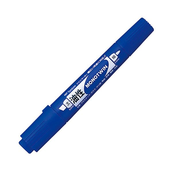 (まとめ) トンボ鉛筆 油性マーカー モノツインE太字+細字 青 OD-TME15 1セット(10本) 【×5セット】 透明な書き心地で、水や光に強く、どんな素材にも対応 トンボ鉛筆の油性マーカー、モノツインE太字+細字が青い色で1セット(10本) 5セットでお得にご提供