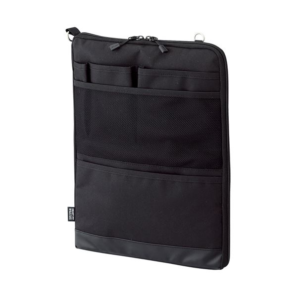 （まとめ）リヒトラブ SMART FITACTACT バッグインバッグ (タテ型) A4 ブラック A-7683-24 1個【&times;3セット】 黒 スリムなデザインのバッグインバッグに、タブレットPCに最適な起毛生地ポケットを搭載 便利な収納力で、スマートに持ち運べるA4サイズのブラックバッグインバ｜夢の小屋