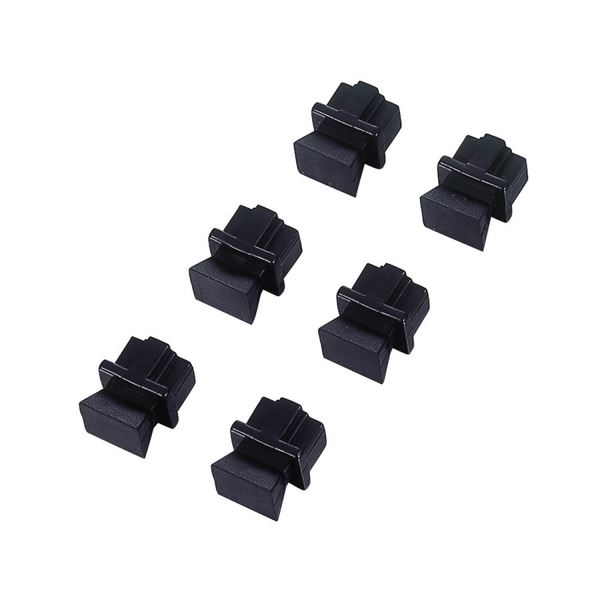 （まとめ） ほこりカバー RJ45用ブラック LD-DUSTBK6 1箱(6個)【×10セット】 黒 LANの空きポートに取り付けることで、HUBやパソコン PC をほこりから守る のRJ45用ブラックほこりカバー、1箱に6個入り×10セット 黒