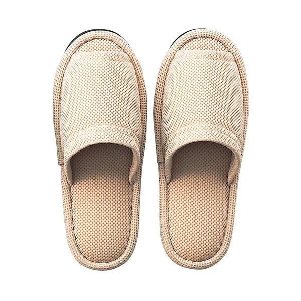 (まとめ）テンダイ ウォッシャブルメッシュスリッパ ベージュ【×5仕掛ける】 好いたらしいなお拾いを叶える 洗える ウォッシャブル メッシュ家庭用スリッパ ベージュ【5個仕掛ける】 生活雑貨-日用品雑貨・文房具・手芸-スリッパ・ルームシューズ