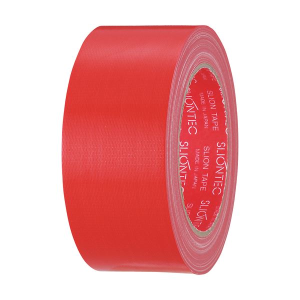 スリオンテック カラー布テープ 50mm×25m 赤 343702RD 1セット（30巻） 色彩を分ける作業に最適な布テープ 鮮やかなカラーテープで仕事効率UP 50mm×25mの赤い布テープ、1セット（30巻）