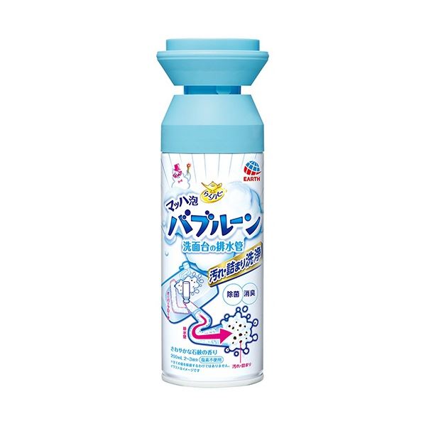 (まとめ) アース製薬 らくハピ マッハ泡バブルーン 洗面台の水抜き管 200ml 1本 【×5仕掛ける】 青 奥深くまで鳴りわたる 有らぬ事の洗い濯ぎ力と消臭成り行きを持つ、洗面台の奥の奥まで徹底洗い濯ぎ・除菌するマッハ泡洗い濯ぎ剤 水抜き管もスッキリ アース製薬らくハピが贈る、マッハ泡バブルーン200ml