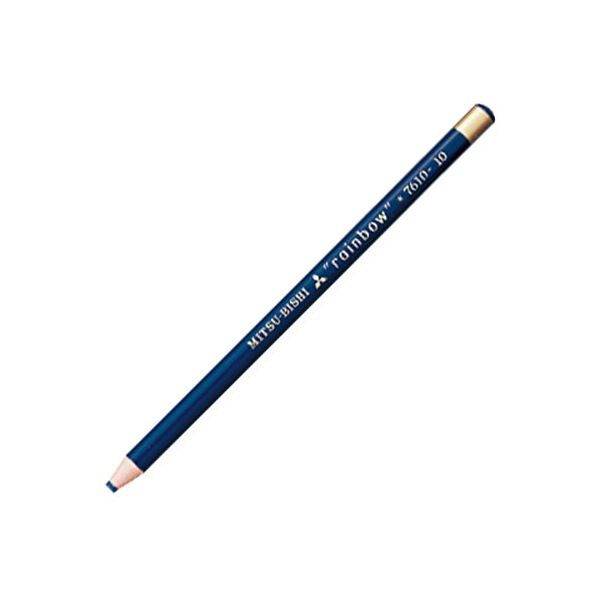 (まとめ) 三菱鉛筆 色鉛筆7610(水性ダーマトグラフ) 藍 K7610.10 1ダース(12本) 【×5セット】 特殊芯を使ったマルチカラーペンで、あらゆる素材にアートを楽しめます 水性ダーマトグラフの藍色、1ダース(12本)セット×5で、創造力を広げる新たな道具を手に入れましょう