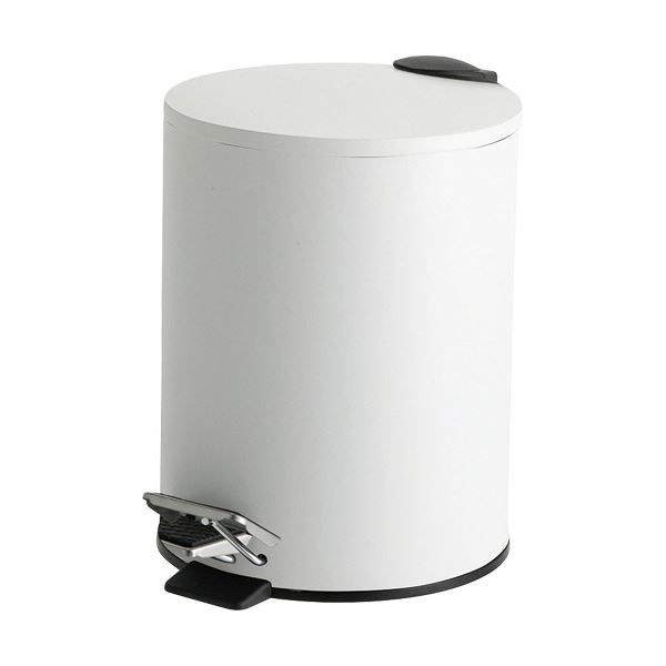 テラモト ペダルボックス(静音タイプ) ホワイト 5L DS-238-705-8 1台 白 静寂なる閉まりを奏でる、ゆったりと静かな蓋の舞 ホワイトなる5Lのテラモト ペダルボックス、静音タイプ 白