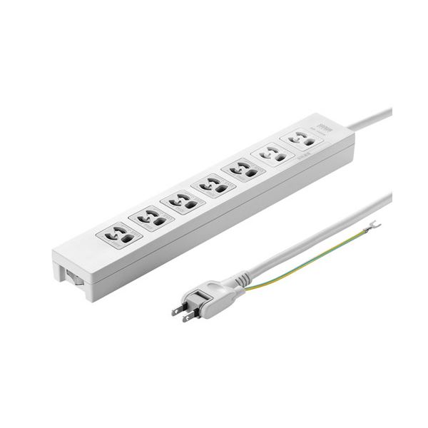 (まとめ) 電源タップ 3P・7個口2m TAP-F37-2KSR 1個【×2セット】 パワフルな保護力 5口まとめて操作できる集中スイッチと雷ガード搭載の進化した電源タップ 3P・7口2mの高性能タップ TAP-F37-2KSR 1個セット×2