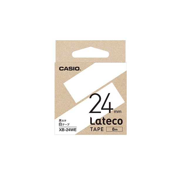 （まとめ） カシオ ラベルライター Lateco専用詰替用テープ 白に黒文字 24mm 【×3セット】 白黒の魔法使い ラベルライター専用テープ、驚異の24mm幅 使い切り不要、経済的な詰め替え用テープ3セット