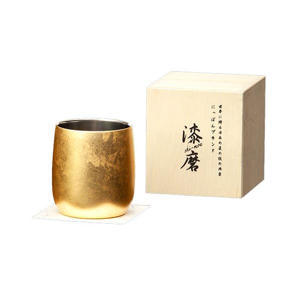 ウチキ 漆磨 漆塗りカップ 箔衣(はくごろも) ダルマカップ (二重構造) SCW-D801 燕三条の磨き技術と山中漆器の伝統工芸、輝く漆塗りの至宝 美しき箔衣に包まれたダルマカップ、贅沢な二重構造 SCW-D801、極上のウチキ漆磨カップ、あなたのティータイムを彩る輝き