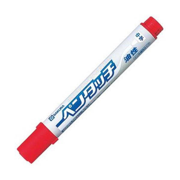 （まとめ）サクラクレパス 油性マーカーペンタッチ中字 あか PK-M#19 1セット（10本）【×10セット】 消えないインキ、こすっても消えず、驚異の耐久力 真っ赤なPK-M#19、詰替タイプ10本セット 書類や作品を一生涯守り、信頼の品質 インクの色あせもなく、プロも愛用 頼れ