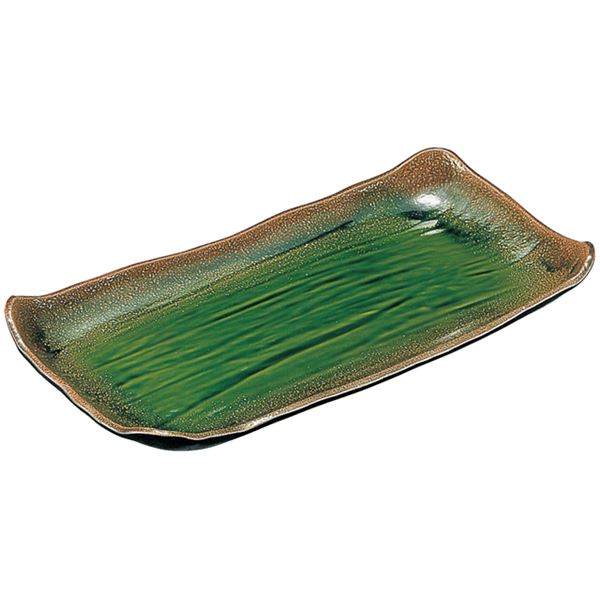 かっこ良いお皿/和食器 【織部 M】 435×230×45粍 日本製 国産 〔和食 お食事処 赤ちょうちん バス発着場 お店〕 和の美食を彩る、細工人の技が光るお皿 飲食店にもぴったりの国産食器 晴れ晴れしいな一皿分の料理を引き立てるお出でになる感 日本製の織部Mつづき物、大いさは435×230×45粍 和食お食事処や居酒 キッチン用品・食器・調理器具-食器・カトラリー・グラス