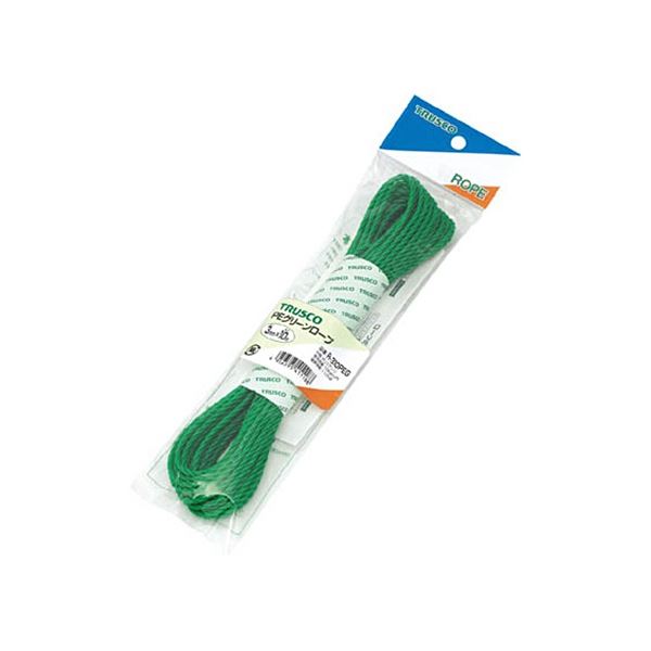 (まとめ) TRUSCO ポリグリーンロープ 4mm×10m 袋入 緑 R-410PEG 1巻 【×20セット】 緑 緑の色合いが鮮やかなポリエチレン製ロープ 丈夫で使い勝手抜群の4mm×10mサイズ 袋入りで持ち運びも便利 20セットでお得にGET グリーンなロープでアウトドアを楽しもう 緑