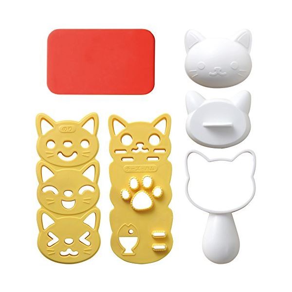 (まとめ) おむすびニャン/おにぎり型 【ハンドル付き】 ネコ キャラ弁 型抜き のりカッター 【×60個セット】 簡単に作れる 愛らしい猫のおにぎりを楽しもう おむすび型で手軽にキャラ弁 ネコ型抜きでのりもカット 60個セットでお得