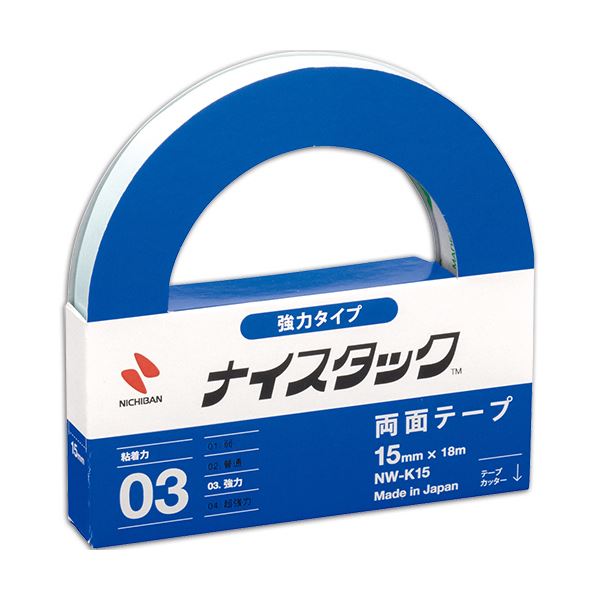(まとめ) ニチバン ナイスタック 両面テープ 強力タイプ 大巻 15mm×18m NW-K15 1巻 【×30セット】 強力な接着力であらゆる場面で頼れる 便利な両面テープ 大巻でたっぷり18m 幅広15mmで使い勝手抜群 30セットでお得にGET