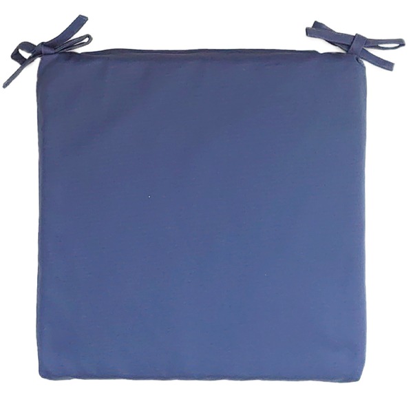 低反発 椅子 (イス チェア) クッション 38×38×4cm ブルーオックス 無地 綿100％ カバー付き シートクッション ひも付き リビング ダイニング 青 通気性抜群のチェアクッション 蒸れ知らずのコットン製で、低反発素材が体にフィット おしゃれなブルーオックスの無地デザイ