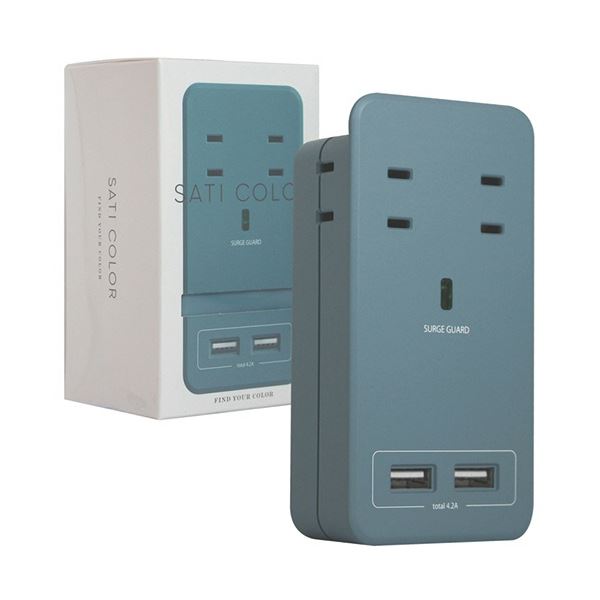 ファーゴ SATI COLOR電源タップ AC4個口+USB2ポート ブルー CT221BL 1個 青 便利なUSB充電スタンドに変身する、スタイリッシュな電源タップ AC4口とUSB2ポートを備え、ブルーのカラーがおしゃれなアクセント 家庭やオフィスでの充電ニーズに応える、パワフルなアイテム 青