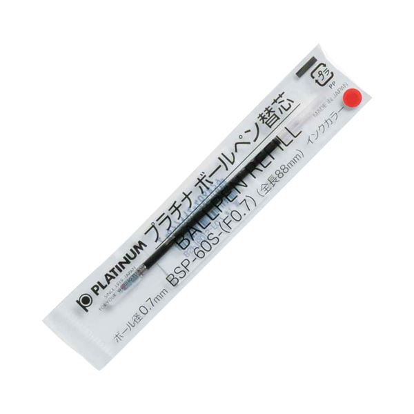(まとめ) プラチナ 油性ボールペン替芯 0.7mm赤 ダブルアクション用 BSP-60S-（F0.7）#2 1セット（10本） 【×30セット】 進化した替芯 プラチナの0.7mm赤ボールペン替芯、ダブルアクションC2・C3に最適 滑らかな書き心地で、長時間の使用でも疲れにくい 1セット（10本）×