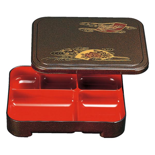 9寸 長手胴張弁当/和食器 【扇面菊水 A】 270×210×55mm 日本製 国産 〔和食 レストラン 居酒屋 店舗 お店〕 和食の極みを味わうなら、割烹・居酒屋・料亭にもぴったり 日本製の国産弁当箱、贅沢な長手胴張弁当9寸 和食器の扇面菊水Aで彩る、270×210×55mmの美しい盛り付