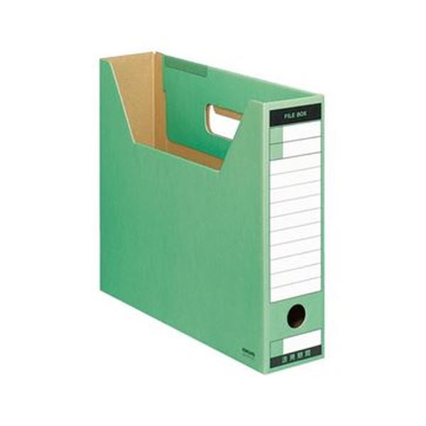 （まとめ）コクヨ ファイルボックス-FS（Tタイプ）A4ヨコ 背幅75mm 緑 A4-SFT-G 1セット（10冊）【×5セット】 頑丈な段ボールで作られたエコノミータイプ 大量使用に最適 コクヨのファイルボックス-FS（Tタイプ）A4ヨコ、背幅75mm、爽やかな緑色 1セット（10冊）×5セット