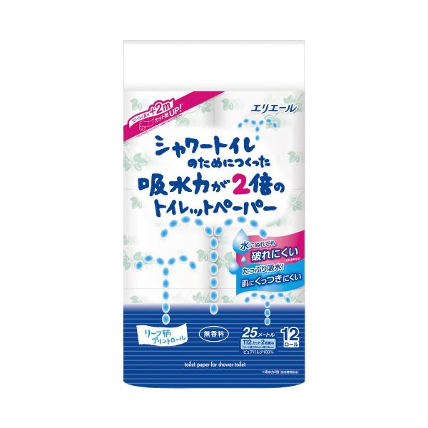 （まとめ）大王製紙 吸水力が2倍のトイレットペーパー12ロール【×10セット】 吸水力が2倍 トイレットペーパーの究極進化 驚きの12ロール×10セット