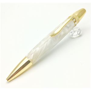 日本製 国産 スワロフスキー ボールペン/文房具 【ホワイト】 パーカータイプ 芯：0.7mm 文具 オフィス 事務用 用品 『Acrylic』 白 日本製のスタイリッシュなデザインが魅力のボールペン 流線型のフォルムとホワイトカラーがオシャレさを引き立てます 0.7mmの芯でスムーズ