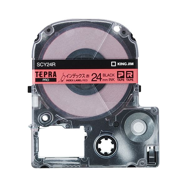 （まとめ）キングジム テプラ PROテープカートリッジ インデックスラベル 24mm 赤/黒文字 SCY24R 1個【×5セット】 綺麗に貼れて折りやすい 便利なミシン目入りインデックスラベル 24mmの赤/黒文字で目立つ テプラ PROテープカートリッジ×5セット 7,602円