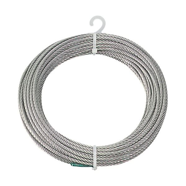 TRUSCO ステンレスワイヤーロープ Φ6mm×10m CWS-6S10 1巻 高い耐久性 頑丈 なステンレスワイヤーロープで安心 安全 の強度 直径6mm×長さ10mのCWS-6S10が1巻でお得