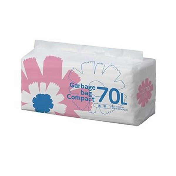 （まとめ）TANOSEE ゴミ袋 コンパクト 透明70L 1パック（50枚）【×10セット】 驚異の耐久性と滑らかさを誇る 透明な70Lのコンパクトゴミ袋、まとめ買い お徳用 でお得 （50枚×10セット）
