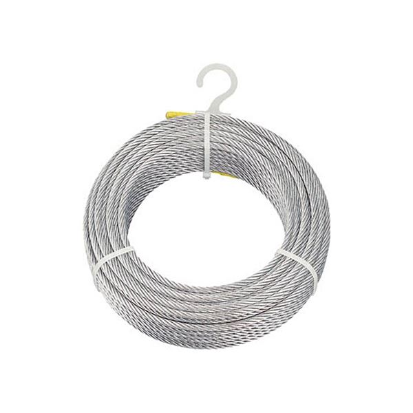 TRUSCO メッキ付ワイヤロープ Φ6mm×30m CWM-6S30 1本 耐久性抜群 光沢メッキ加工ワイヤロープ 6mm径×30m長 CWM-6S30 1本|夢の小屋