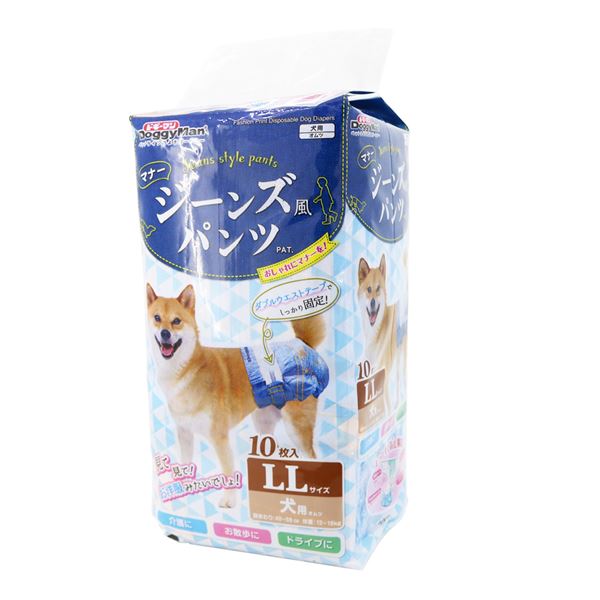 (まとめ)ジーンズ風パンツ LL 10枚 (ペット用品)【×8セット】 ペットのための10枚セット ジーンズ風パンツLLサイズ ペット用品の定番が進化しました おしゃれで快適な着心地で、愛犬・愛猫のおしゃれ度UP お得な8セットでお買い得 ペットのおしゃれを楽しむなら、この|夢の小屋