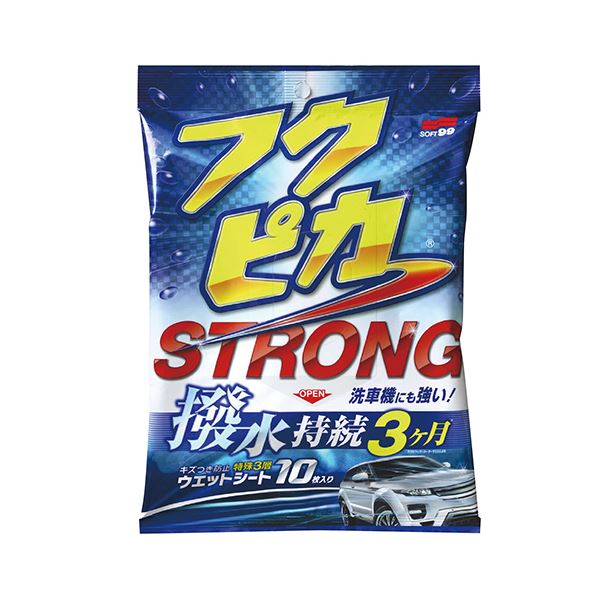 （まとめ）ソフト99 フクピカ ストロング 1パック（10枚） 【×5セット】 水を弾く 洗車機でも逃げない 耐久・撥水パワーアップ 10枚入り×5セット