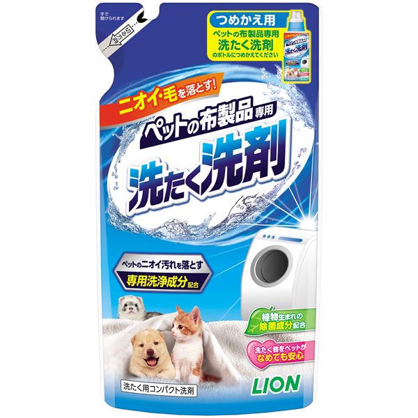 （まとめ） ペットの布製品専用 洗たく洗剤 つめかえ用 320g （ペット用品） 【×10セット】 ペットのニオイも毛も一掃 布製品専用洗剤でスッキリ洗い上げる ペットの布製品を徹底洗浄 つめかえ用320g×10セット