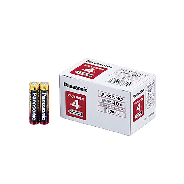 （まとめ）パナソニック アルカリ乾電池 単4形 LR03XJN/40S 1箱（40本） 【×3セット】 信頼とパフォーマンスの極み アルカリ電池の究極進化形 （まとめ）パナソニック パワフルアルカリ乾電池 単4形 LR03XJN/40S 1箱（40本）【×3セット】