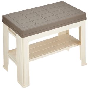 【9個セット】 玄関ベンチチェア (イス 椅子) /シューズラック 【ブラウン】 幅45.5cm 整理 収納付き 日本製 国産 茶 スペースを有効活用 コンパクトながら座れる玄関椅子＆シューズラックセット 日本製の高品質で収納力抜群 エントランスベンチ【9個セット】幅45.5cmのブ 20,995円