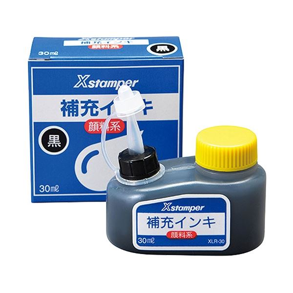 (まとめ) シヤチハタ Xスタンパー 補充インキ 顔料系全般用 30ml 黒 XLR-30 1個 【×20セット】 驚きの持続力 進化したXスタンパーインキ 全顔料に対応 30mlの黒い魔力 XLR-30が20個セットでお得に