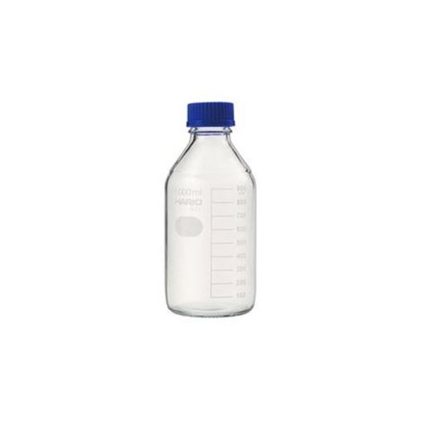 （まとめ）ねじ口瓶（青蓋付 HARIO） 1000mL 【×5仕掛ける】 青蓋付き添い人のねじ口瓶、1000mLを5仕掛けるでお届けします