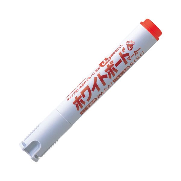 (まとめ) シヤチハタアートライン潤芯ホワイトボードマーカー 丸芯 赤 K-527-R 1本 【×100セット】 白 美しい筆跡を残す、滑らかな書き心地 シヤチハタアートライン潤芯ホワイトボードマーカー 丸芯 赤 K-527-R 1本 白
